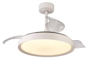 Stropni ventilator LED Mistral, bela barva, tihi DC Ø 106 cm CCT