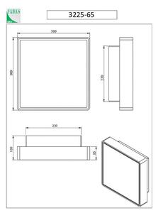 Stenska svetilka Oban, 30 cm x 30 cm, senzor, 2 x E27, bela, IP65