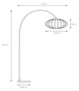 Obločna svetilka Corina, krem, E27, 192 cm