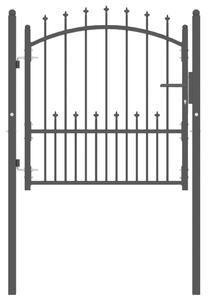 VidaXL Vrata za ograjo s konicami jeklo 100x100 cm črna