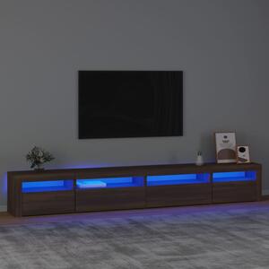 VidaXL TV omarica z LED lučkami rjav hrast 270x35x40 cm