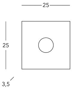 KOLARZ Kvadratna stropna svetilka, bela, dolžina 25 cm, kovina