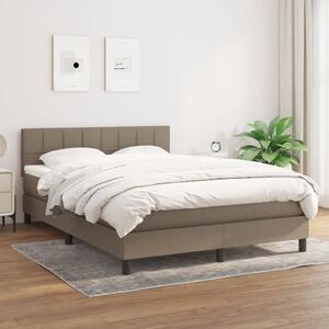 VidaXL Box spring postelja z vzmetnico taupe 140x190 cm blago