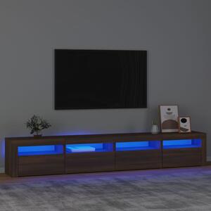 VidaXL TV omarica z LED lučkami rjav hrast 240x35x40 cm