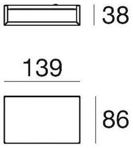 LED stenska svetilka Box W2 bi-emisija, W 13,9 cm, črna, 2700 K