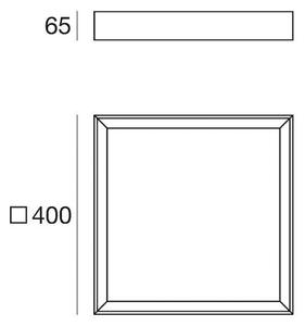 LED stropna svetilka Tara Q, 40 x 40 cm, črna, 3.000 K, aluminij