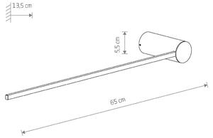 LED stenska svetilka Arm M, višina 65 cm, črna, kovinska