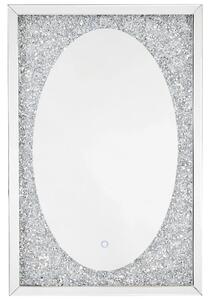 STENSKO OGLEDALO, 90/60/4,6 cm steklo, leseni material