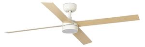 FARO 34355-1TW - LED Zatemnitveni stropni ventilator RUDDER L 20W/230V bela/bež pr. 132 cm + Daljinski upravljalnik
