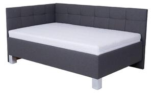 Oblazinjena postelja s prostorom za shranjevanje brez vzmetnice MARIA PETITE 120x200 cm siva