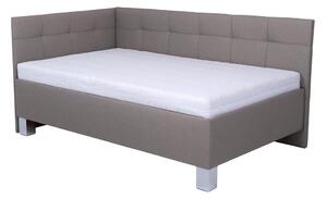 Oblazinjena postelja s prostorom za shranjevanje brez vzmetnice MARIA PETITE 120x200 cm taupe