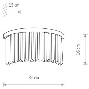 Stenska svetilka Cristal, prozorna/srebrna