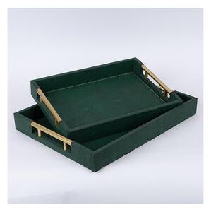 SET 2x Okrasni pladenj 40x30/34x24 cm zelena