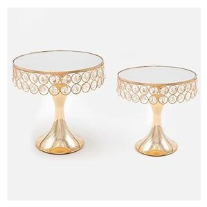 SET 2x Dekorativni pladenj pr. 20/25 cm zlata