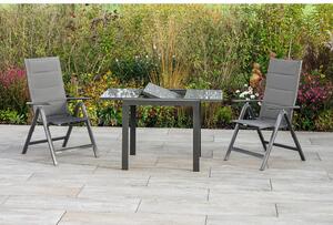Gardenson Raztegljiva Vrtna Miza Ambia, Steklo, Aluminij, 80-120x70