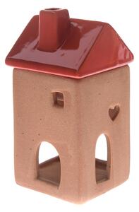 Keramična aromaterapevtska svetilka Red House, 7,5 x 15 x 7,5 cm