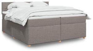 VidaXL Box spring postelja z vzmetnico taupe 200x200 cm blago