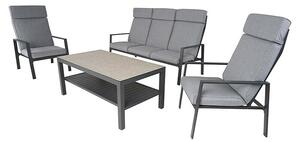 Sunfun Komplet lounge pohištva Comfy (4 -del., Aluminij, Siva)