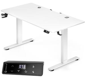 Višinsko nastavljiva pisarniška miza FLEXI, 140x60x72–117cm, bela Casaria