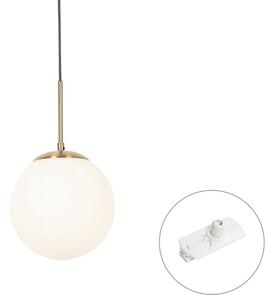 Art Deco viseča svetilka zlata z opalnim steklom, vklj. adapter za tirnico bela 1-fazna - Iconic Flore