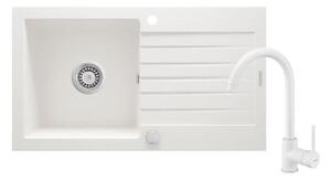 Deante ZQZVA113 -Kuhinjsko korito ZORBA 76x44 cm + sink tap granit/alabaster