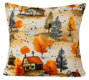 Mikropliš prevleka za blazino AUTUMN VILLAGE 45x45 cm, barvna