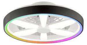Brilliant - LED RGBW Stropni ventilator s svetilko GAIANO LED/48W/230V črna + Daljinski upravljalnik