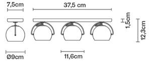 Fabbian Beluga White stropna svetilka direct 3-light