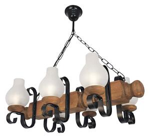 Lestenec na verigi RUSTIC 6xE14/40W/230V bukev