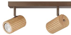Brilliant Stropna svetilka Lakewood, les, dolžina 78 cm, s 4 žarnicami, zatemnjen, Les, Dnevna soba / jedilnica, Les, Sodobni