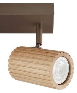Brilliant Stropna svetilka Lakewood, les, dolžina 31 cm, z dvema žarnicama, zatemnjen, Les, Dnevna soba / jedilnica, Les, Sodobni