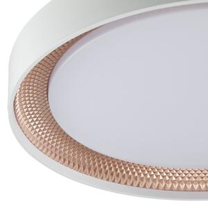 Brilliant LED-stropna svetilka Waldo, bela/roza zlata, Ø 38,5 cm, CCT, z možnostjo, zatemnjen, Bela, Dnevna soba / jedilnica, Kovina, Sodobni