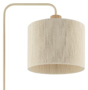 Brilliant Stojna svetilka Arlo, bež, tekstil/les, višina 160 cm, E27, Bež, Dnevna soba / jedilnica, Tkanine / tekstil, Sodobni