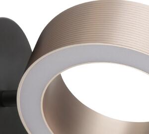 Brilliant LED-stenna svetilka Axion, črna/rjava, višina 20 cm, z možnostjo zatemnitve., zatemnjen, Rjava / rjasta, Dnevna soba / jedilnica, Plastika, Sodobni