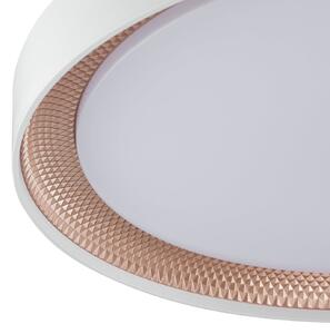 Brilliant LED-stropna svetilka Waldo, bela/roza zlata, Ø 48,5 cm, CCT, z možnostjo, zatemnjen, Bela, Dnevna soba / jedilnica, Kovina, Sodobni