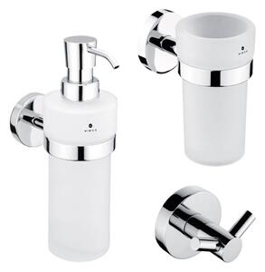 NIMCO UN set-31W-26 - Dozirnik mila, stojalo za zobno ščetko in stenski kavelj UNIX
