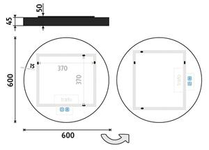 NIMCO ZPC 31000RVX-90 - LED kopalniško ogledalo z osvetlitvijo v ozadju 3000-6500K 60 cm IP44