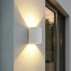 Lindby LED zunanja stenska svetilka Ralino, bela, 2-svetilna, IP65, Bela, Aluminij, Sodobni