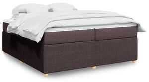 VidaXL Box spring postelja z vzmetnico temno rjav 200x200 cm blago