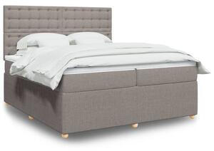 VidaXL Box spring postelja z vzmetnico taupe 200x200 cm blago