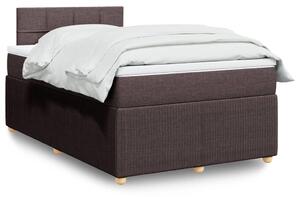 VidaXL Box spring postelja z vzmetnico temno rjava 120x190 cm blago