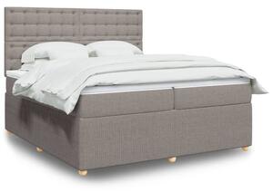 VidaXL Box spring postelja z vzmetnico taupe 200x200 cm blago