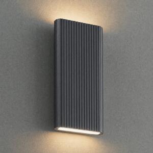 Lucande LED-stenna svetilka za zunanjo uporabo Raija, antracitna, višina 40 cm,, Siva, Aluminij, Sodobni