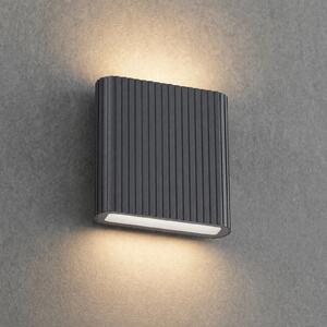 Lucande Zunanja LED-stenna svetilka Raija, antracitna, višina 19 cm, CCT, Siva, Aluminij, Sodobni