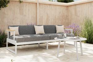 LOUNGE ZOFA akacija trd les aluminij