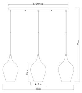 Globo 155520-3HS - Lestenec na vrvici LAVUS 3xE27/60W/230V