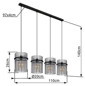 Globo 15698-4H - Lestenec na vrvici GORLEY 4xE27/60W/230V