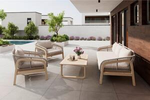 LOUNGE GARNITURA tkanina akacija masivno aluminij