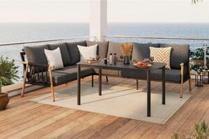 JEDILNA LOUNGE GARNITURA tkanina aluminij