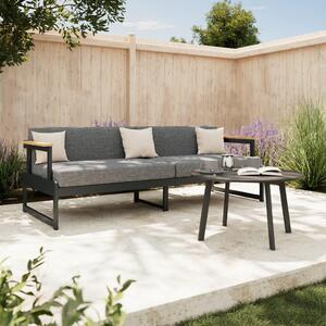 LOUNGE ZOFA akacija trd les aluminij